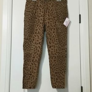 GIDDY UP GLAMOUR Leopard print stretchy jeans